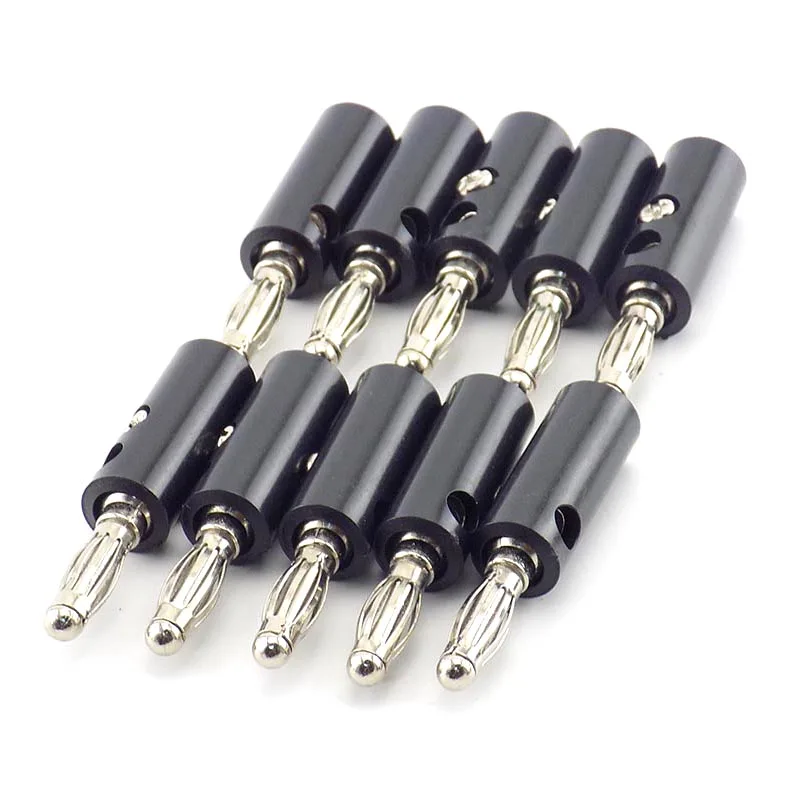 10pcs/lot 4mm Banana Plug Connector Audio Speaker Wire Cable Adapter Banana Plugs Video Plugs Tools C4