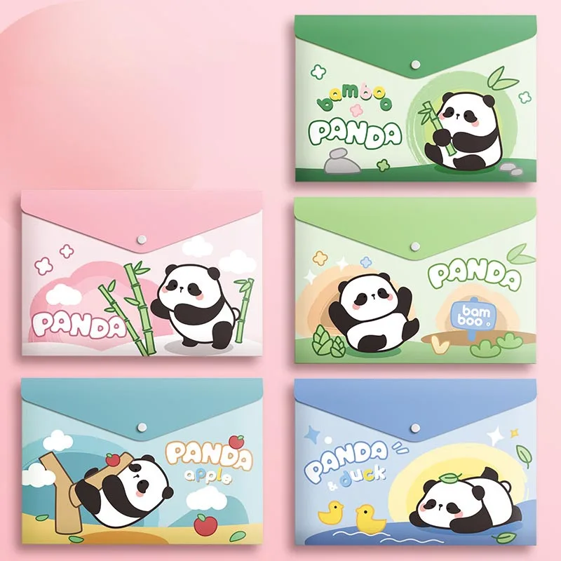 

15pcs/lot Cartoon Panda A4 File Holder Cute Animal Cat PVC Document Bag Pencil Case Stationery Pouch Office School Supplies