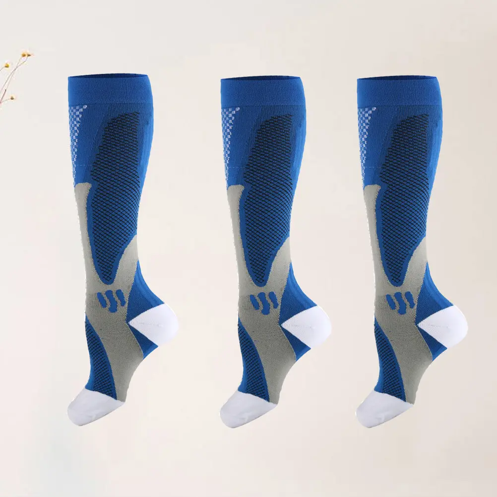 

3Pairs Compression Socks Athletic Sports Socks Breathable Non-Binding Design Reduce Swelling Muscle Fatigue Running Basketball