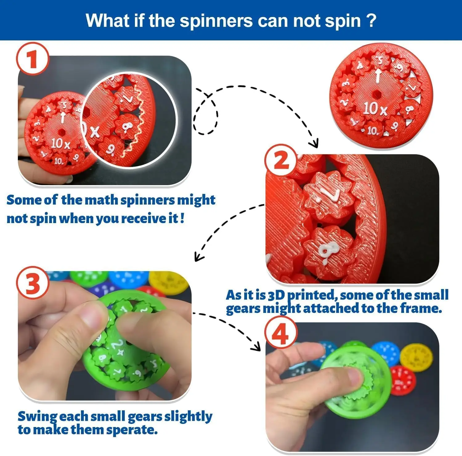 Math Fidget Spinner,Math Multiplication Division Fidget-Spinners,Kids Arithmetic Tools Montessori Learning Education Toys Gifts