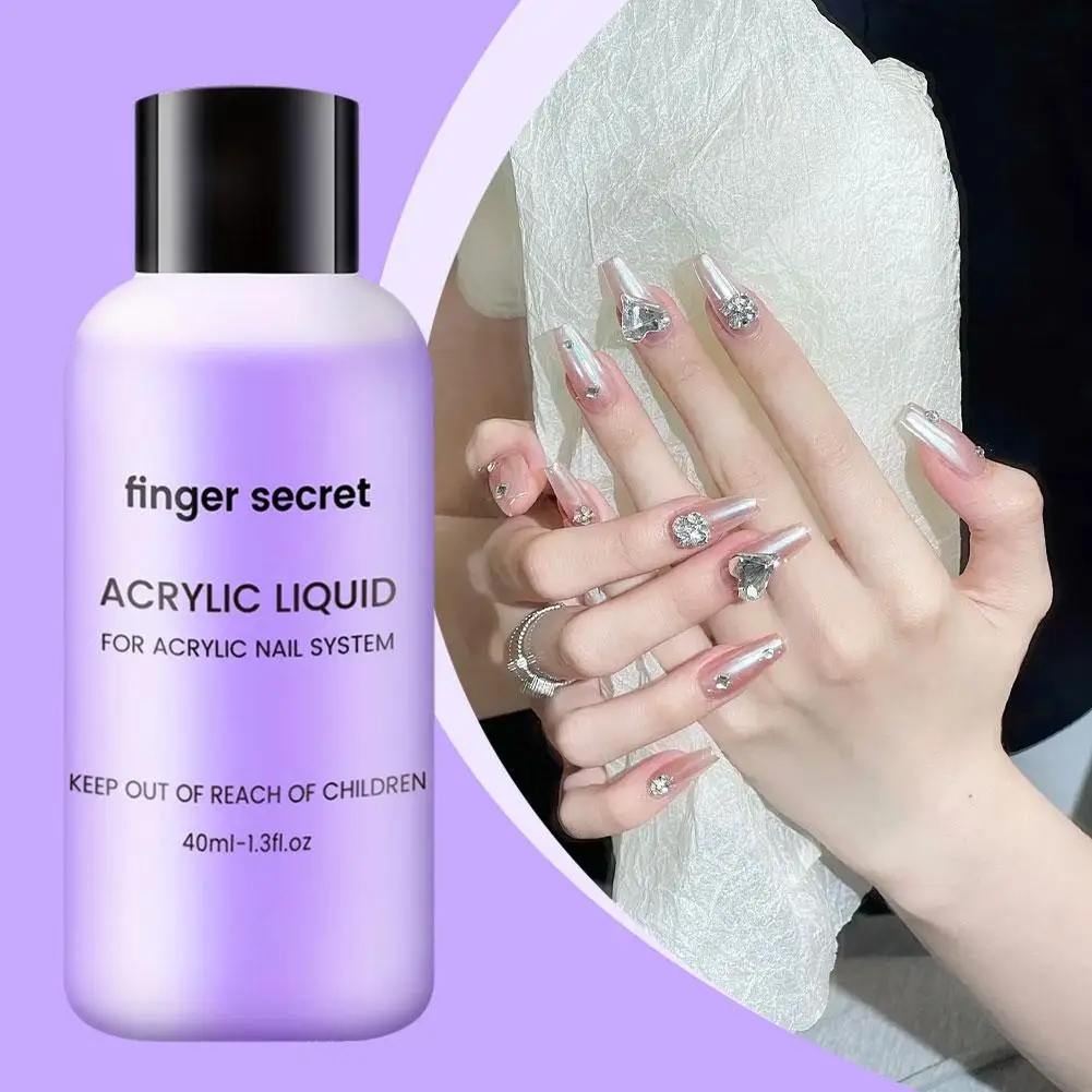 40ml líquido acrílico para pó acrílico poeira unhas monômero cristal arte do prego extensão escultura manicure ferramenta n8q5