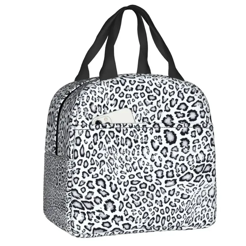 

Leopard Cheetah Skin Thermal Insulated Lunch Bag Women Camouflage Resuable Lunch Tote for School Storage Food Box