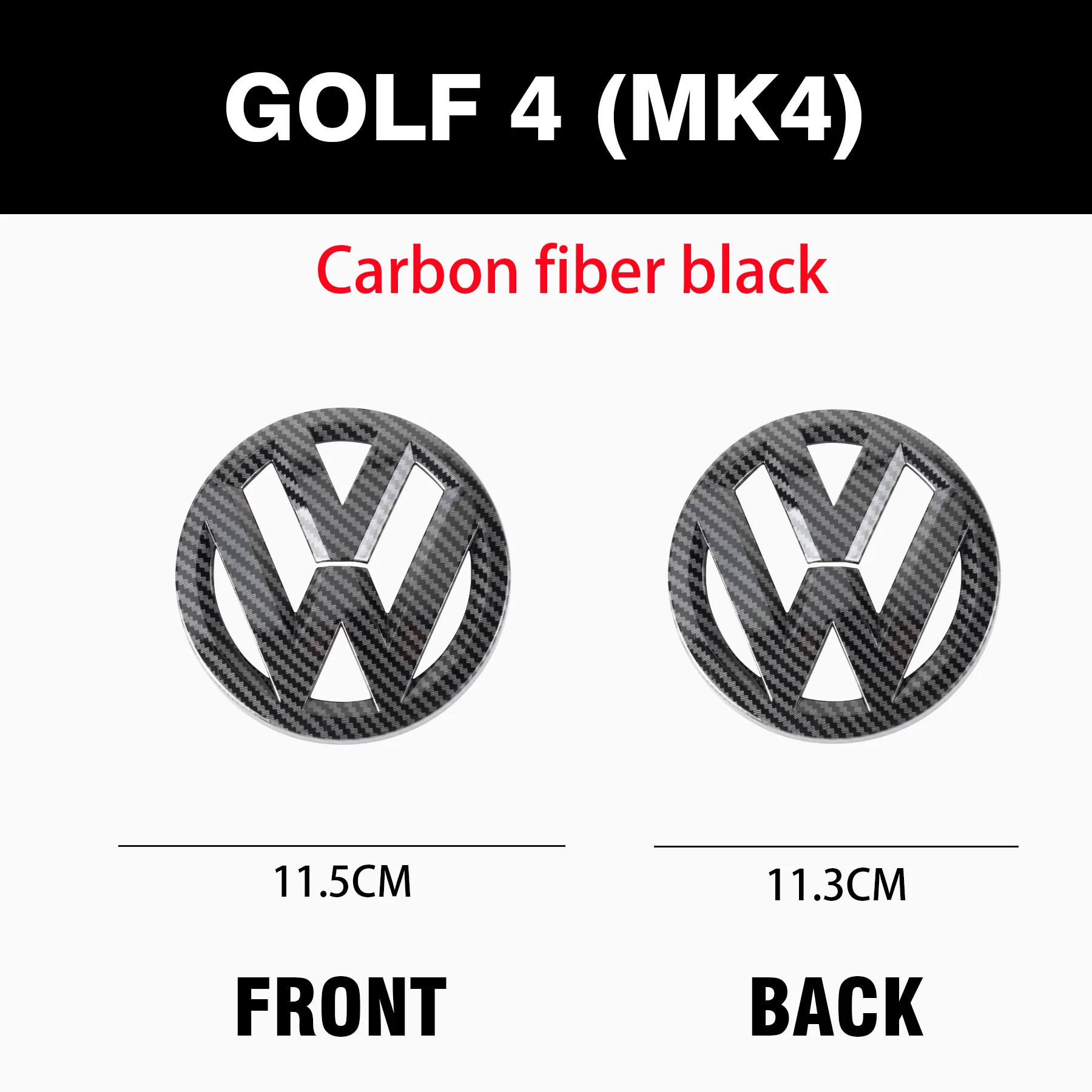 2pcs black Hollow out style Car Front Grill/Rear Trunk Emblem Lid Covers Logo For Volkswagen VW Skoda Octavia Golf GTI R Polo