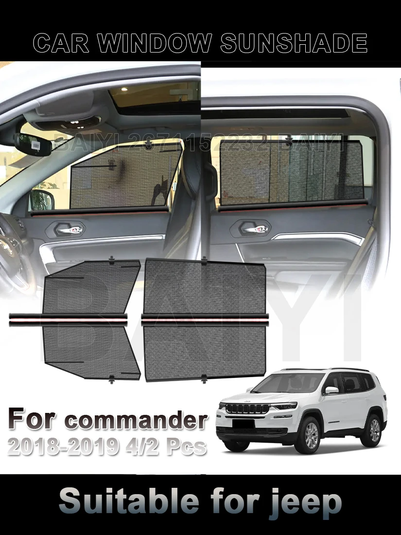 

Солнцезащитный козырек на окно автомобиля для Jeep Commander Sombrilla de coche de elevación automática 차량 дэн가리개 зонтик ventanillas laterales
