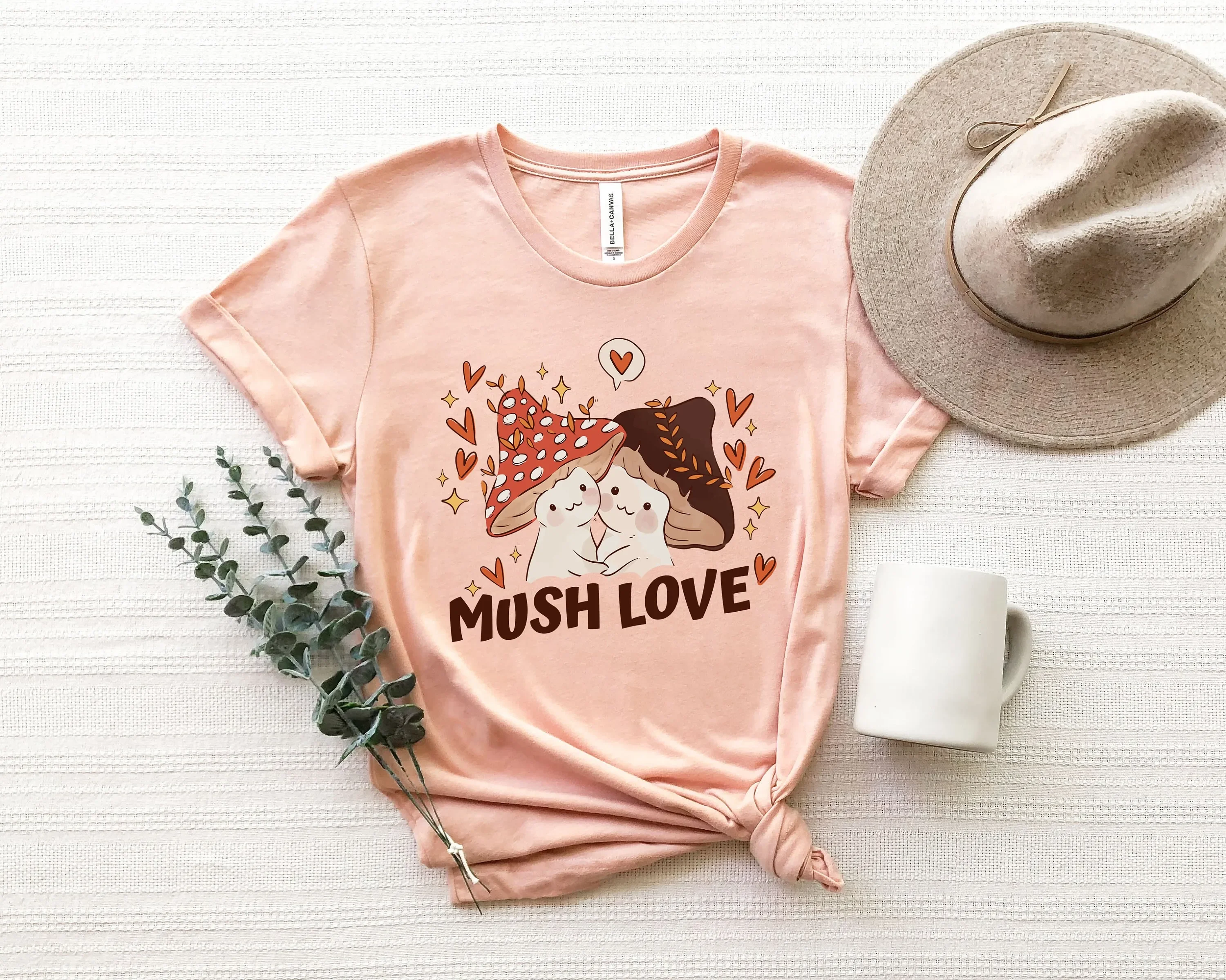 Mushroom T Shirt Mush Love Womens Cute For Her Heart Lover Shirtvalentines Day