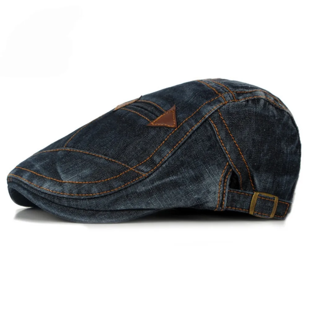 Fashion Spring Summer Jeans Beret Hats for Men Women Quality Casual Unisex Denim Beret Cap Fitted Sun Flat Cap Casquette Homme