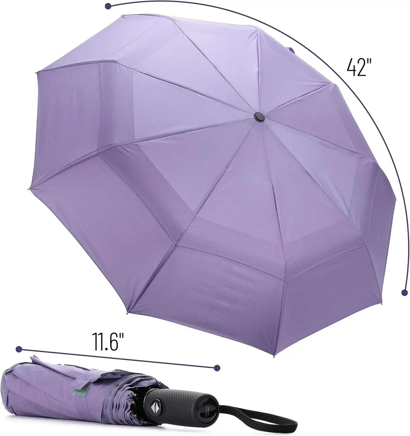 Windproof Travel Umbrella Purple Automatic Umbrellas For Rain Compact Folding Portable Storm Resistant Outdoor Protection