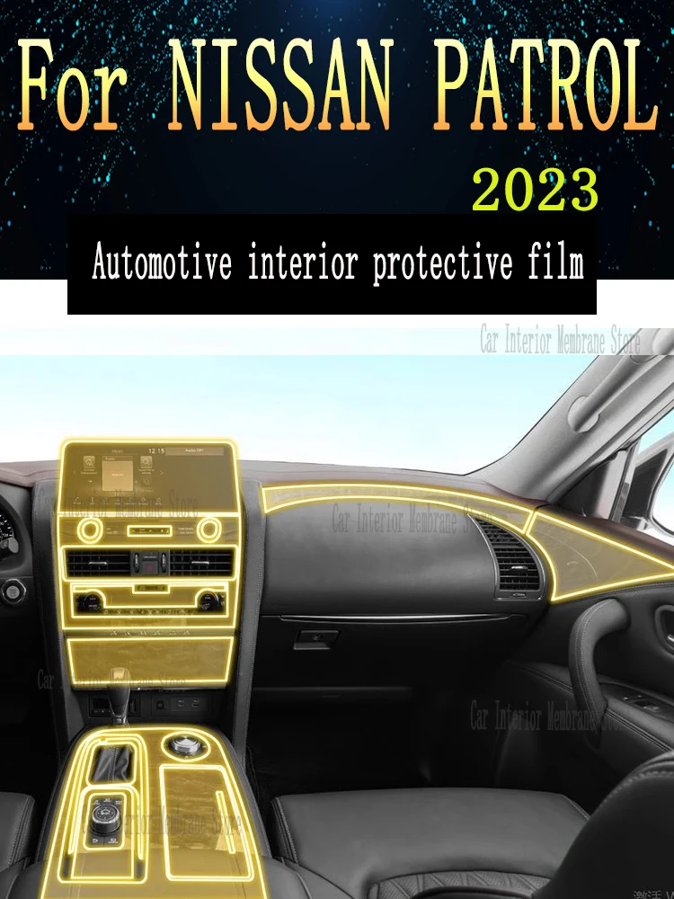 

For NISSAN PATROL 2023 Automotive Gearbox Air Panel GPS Navigation Screen Interior TPU Protective Film Anti-Scratch
