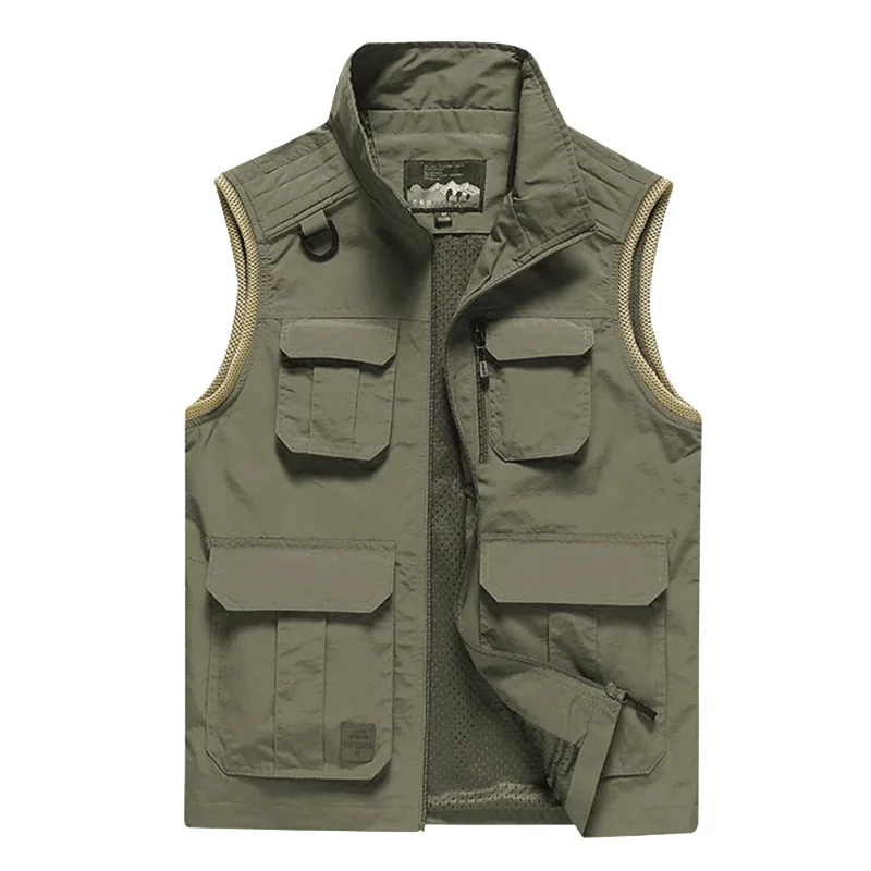 New Summer Men Outdoor Multi-pockets Fishing Vests Coats Waterproof Sleeveless Jackets Men Breathable Quick-drying Waistcoats 4