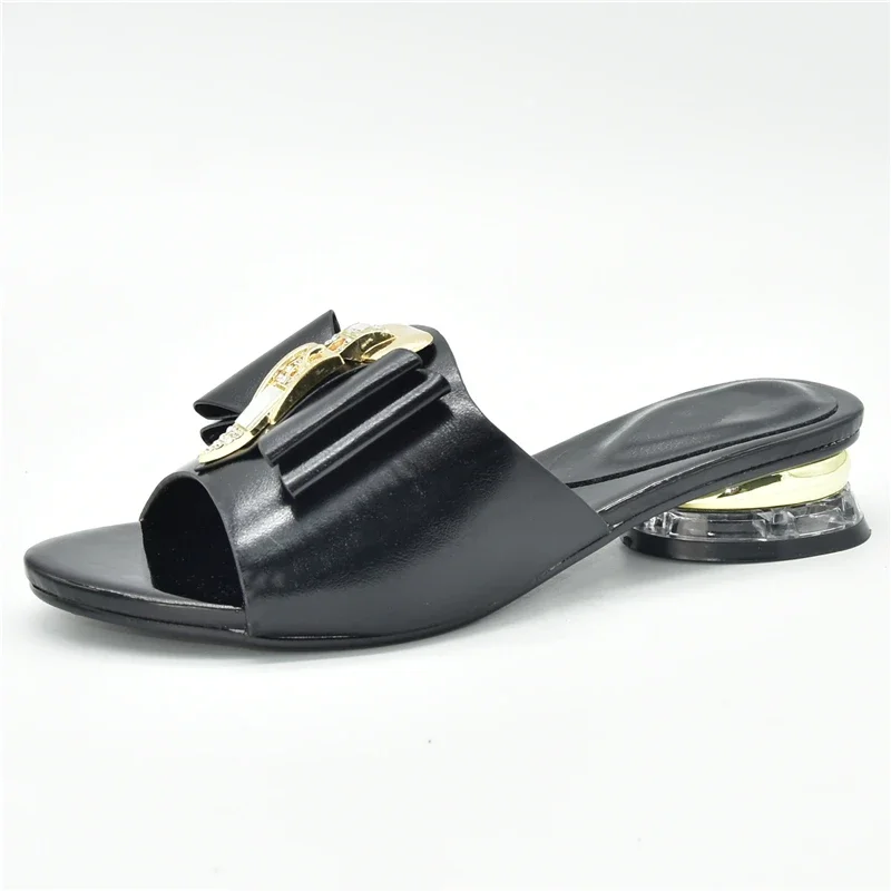 Sandalias de piel sintética para mujer, calzado informal, elegante, nigeriano, para fiesta, de alta calidad, novedad