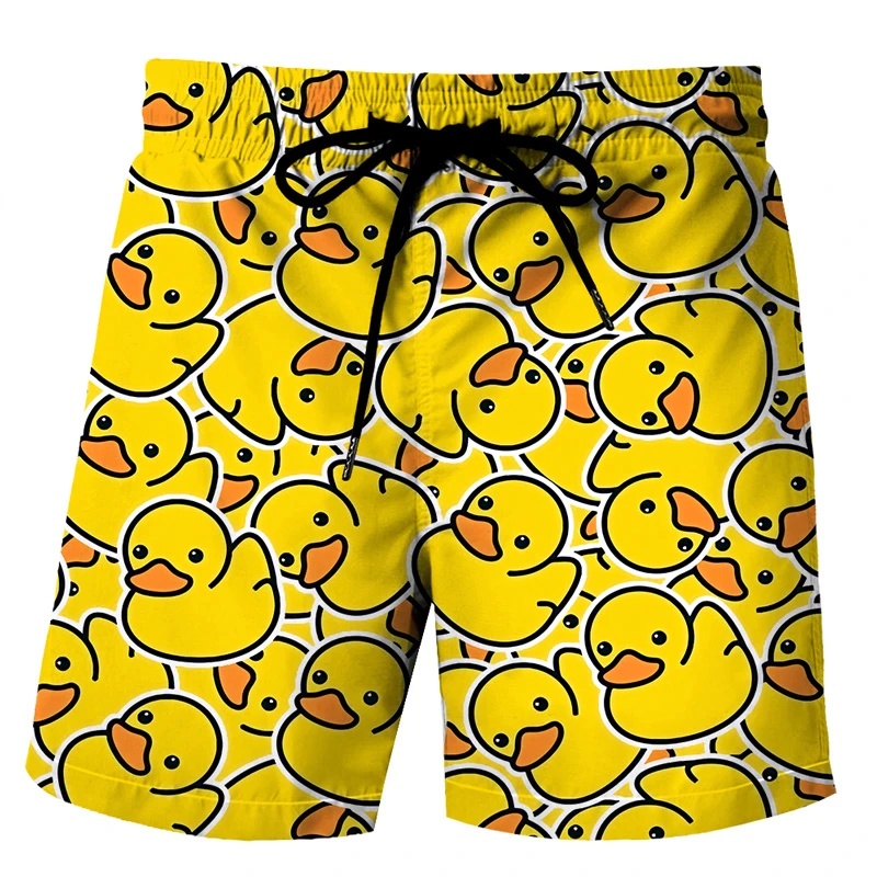 

Pantalones cortos de playa con estampado 3D de pato para hombre y mujer, шорты для молодежи, забавные, hielo