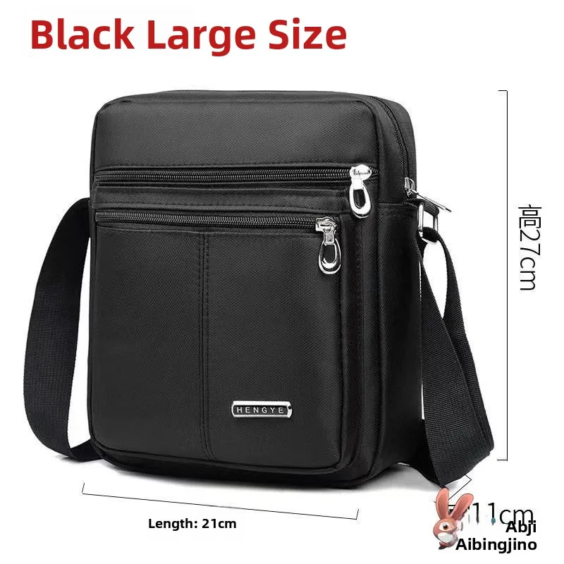 

Large Capacity Men's Oxford Cloth Casual Crossbody Bag with Five Compartments Waterproof Wear-resistant Single Shoulder Bag
