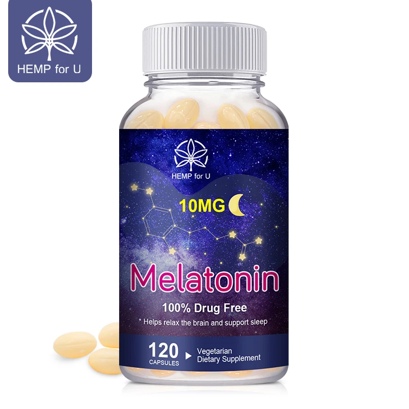 10MG Powerful Melatonin Capsules Anti Stress Help Deep Sleep Aid Insomnia and Improve Sleep Quality Middle aged and elderly