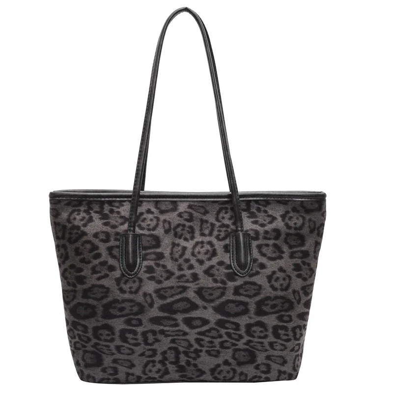 Bolso de hombro de PU con cremallera para mujer, bolsa de mano de alta calidad con patrón de leopardo, versátil, de gran capacidad, suave, a la moda, 2024