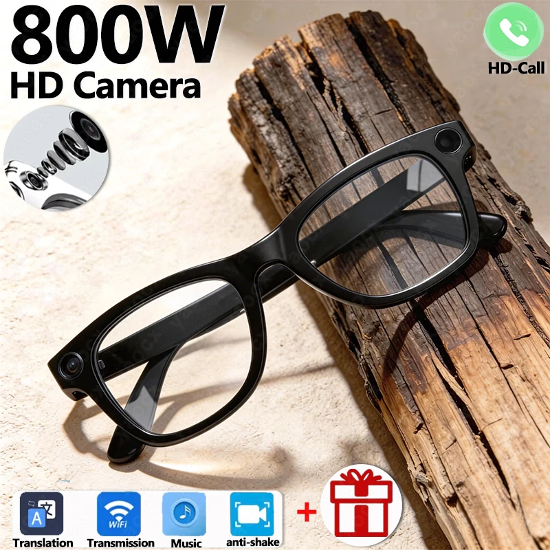 

AI Smart Glasses Men Women 800W HD Camera Video Translation Music Touch Outdoor Sports 32GB Ultra Large Battery Smart Glasses