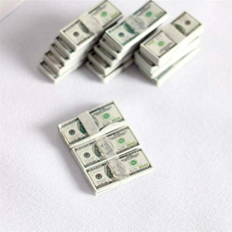 1:12 Dollhouse mini 500 pieces dollar bills set room decor miniature items offices table decoration & accessories home & garden