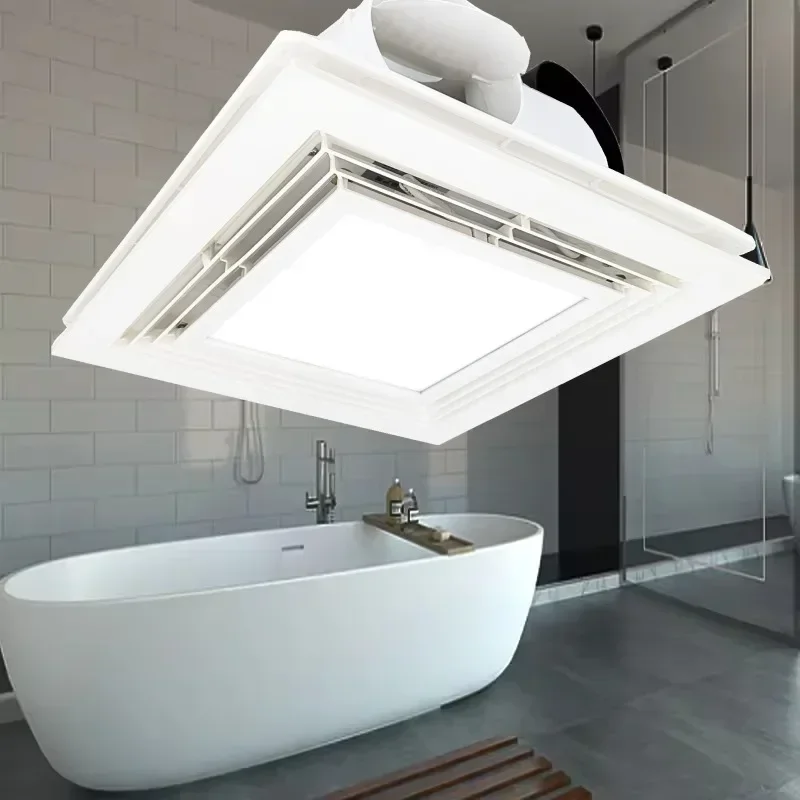 2 IN 1 Ceiling Duct Pipe Tubular LED Lighting Bathroom Toilet Ventilation Fan Office Exhaust