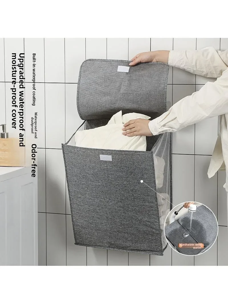 Waterproof Moisture Proof Wall Mounted Dirty Laundry Basket Large Size Stacking Home Bathroom Laundry Basket Dirty Clothes St...