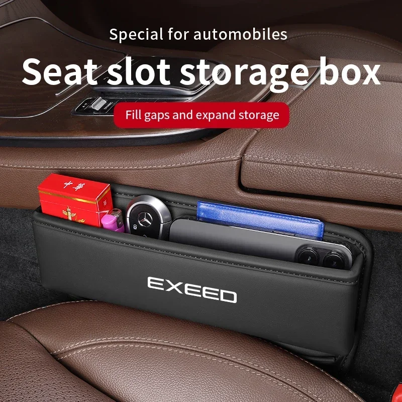 For Chery Exeed TXL TX VX LX 2021 2022 2023 Leather Car Seat Gap Crevice Slot Storage Box Organizer Auto Interior Accessories