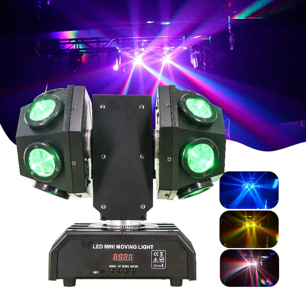 bracos duplos spider beam led moving head disco lights 12x10w laser vermelho e verde para festas de halloween 01