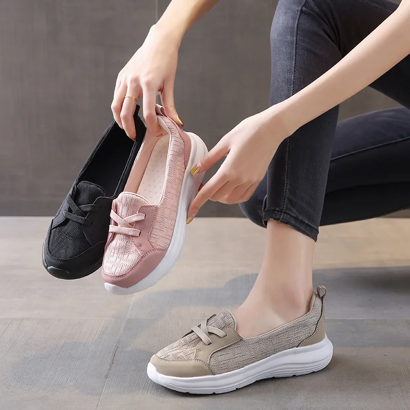 Casual Zapatos Para Mujeres 2023 New Low Top Flat Bottomed Walking Shoes Soft Bottom Breathable Shallow Mouth Tênis Feminino