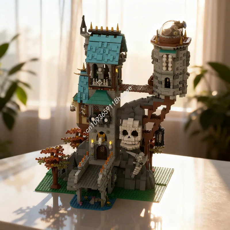 

3872 шт. MOC Череп Watchtower Замленная модель здания Рождественский подарок блоки строительные игрушки сборка DIY кирпич на день рождения