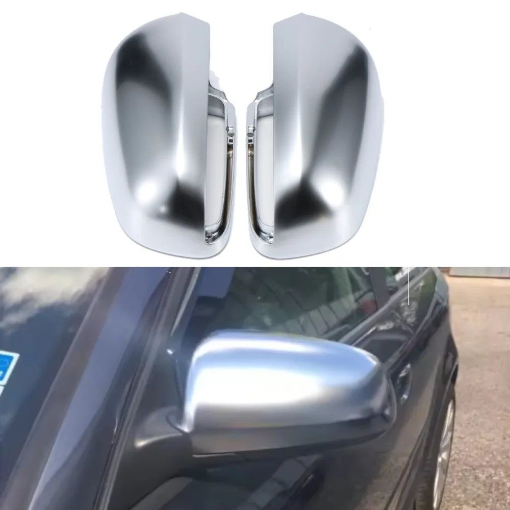 Silver Matte Chrome Shell Cover For Audi A4 B6 B7 A6 C6 Car Rearview Mirror Cover Side Wing Mirror Protect Frame Covers Trim