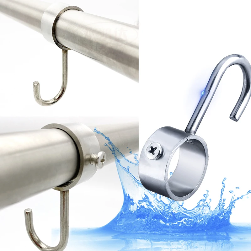 Stainless Steel Landing Airing Rack, Tubo Conector, Peças Fixas, único Rod, Round Joint, 25mm