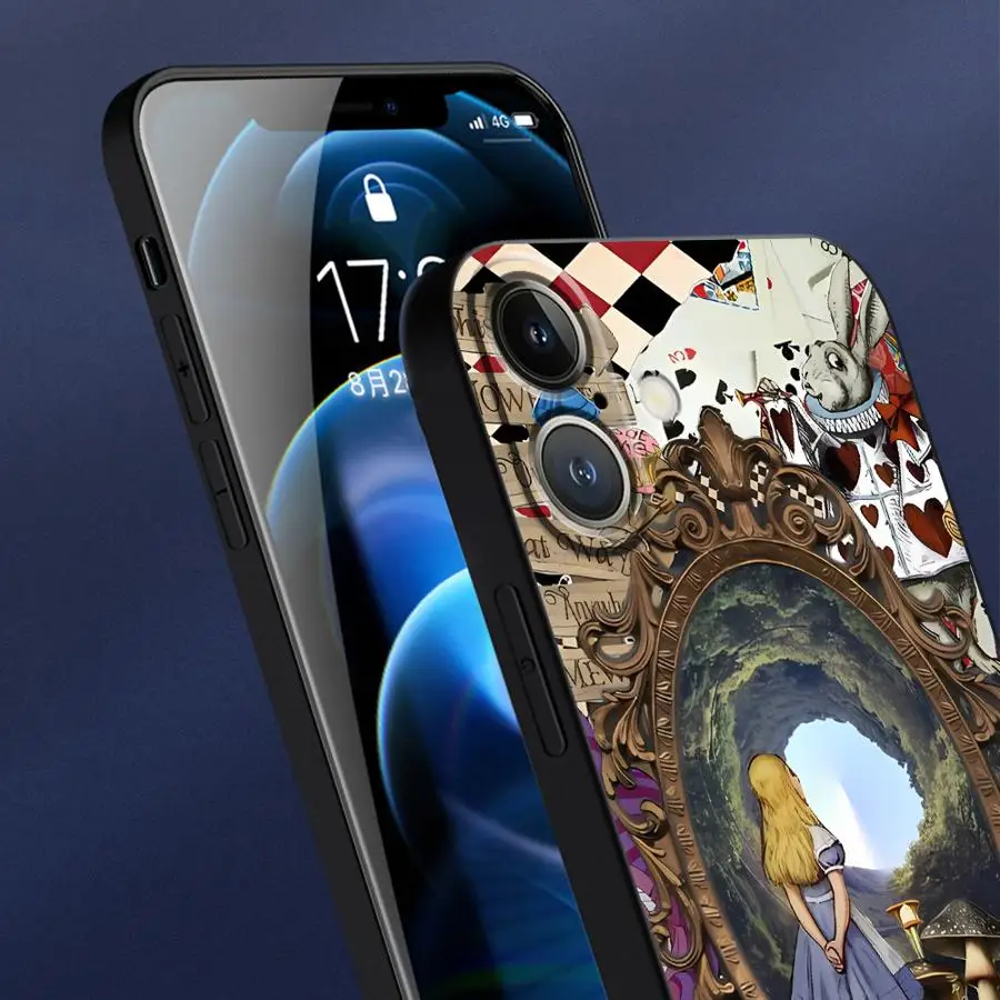 حافظة لهاتف آيفون XR 15 16 14 Plus 13 12 11 17 Pro Max XS Max 17Air 7 8 Disney Cute Alice