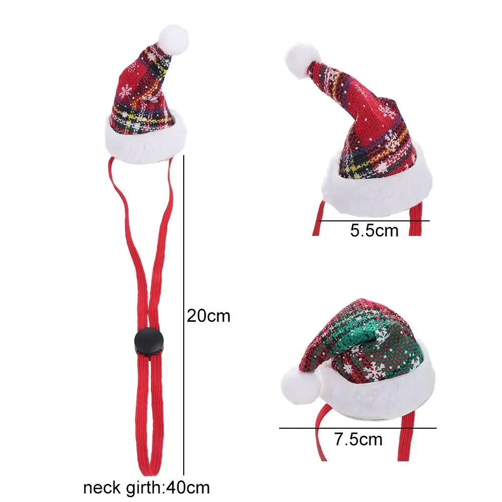 Decorative Christmas Pet Hat Adjustable Red/Green Puppy Christmas Hat Cloth with Drawstring Cat Headgear Hat New Year