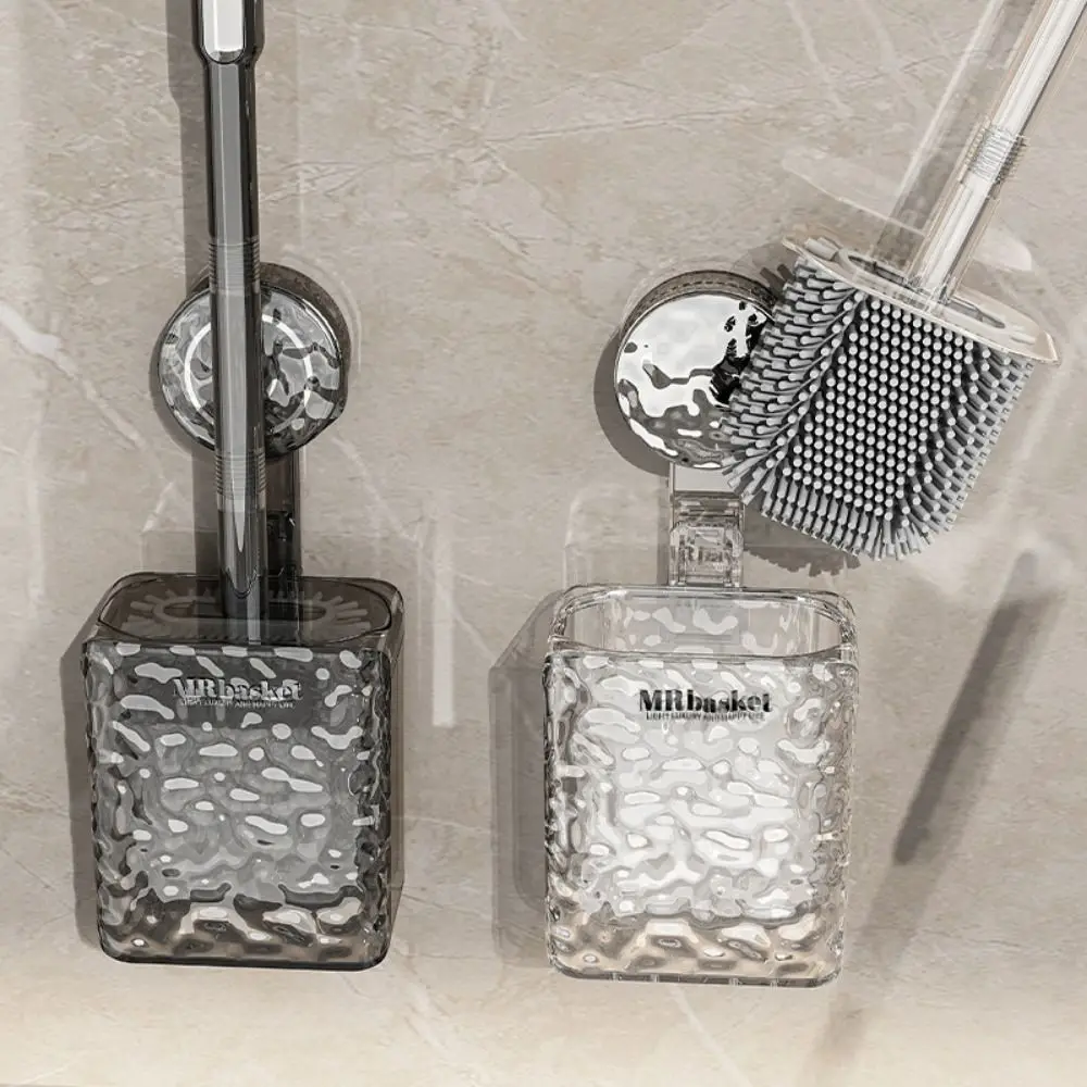 

Щетка для унитаза на присоске с рисунком ледника, настенный держатель для щетки для унитаза с длинной ручкой, набор прозрачных, без мертвых углов