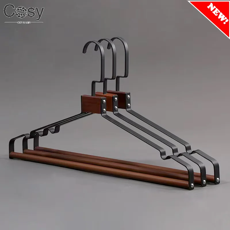 

3/4Pcs Metal Wood Suit Hanger with 360° Swivel Hook | Coat Pants Hanger Luxury Durable Household Wardrobe Clothes Organizer