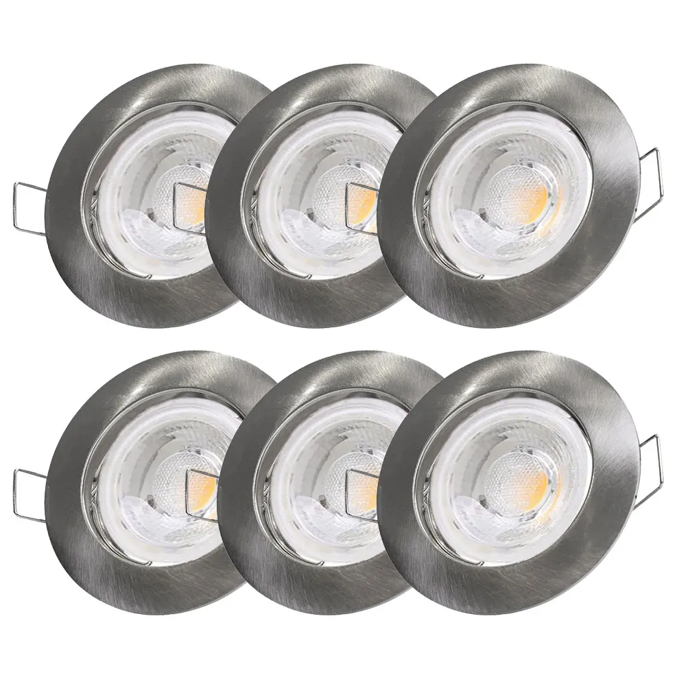 6-Piece GU10 LED Bulbs Warm White 3000K GU10 Light Bulb 6W 50W Halogen Equivalent Non-dimmable Spot Light Bulb 38Deg Beam Angle