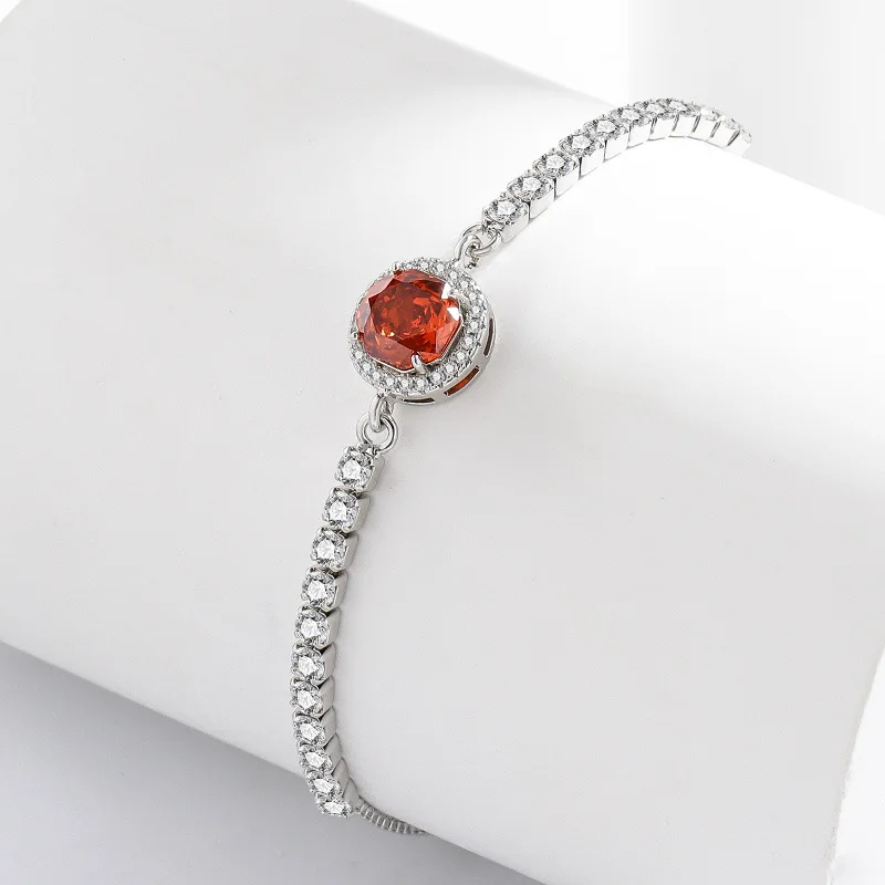 

Octagon Rose Cut Bracelet with High Carbon Diamonds 925 Sterling Silver Adjustable Ladies Bracelet Valentine's Day Gift