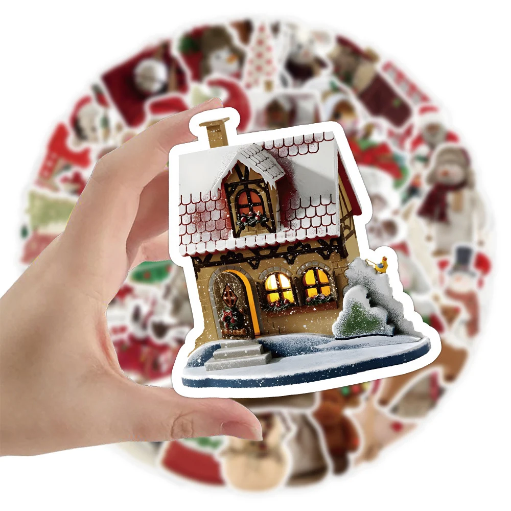 10/30/50 قطعة INS نمط الجمالية عيد الميلاد ملصقات الكرتون سانتا كلوز ثلج الشارات DIY بها بنفسك الأمتعة الهاتف الغيتار لطيف ملصق هدية