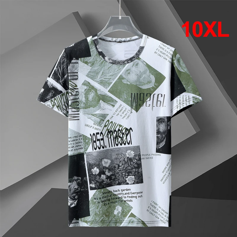 Fashion T-shirts Van Gogh Sunflowers Print Streetwear Harajuku Tops Tees Summer Short Sleeve Tshirt Plus Size 10XL Baggy Male