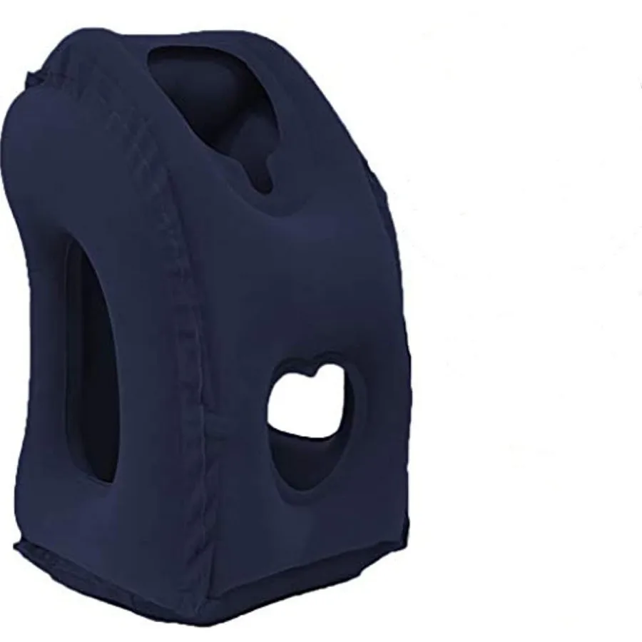 1pc opblaasbaar reiskussen, vliegtuigkussen met gepatenteerd ventielontwerp, reisaccessoires met nek- en hoofdsteun, reizen