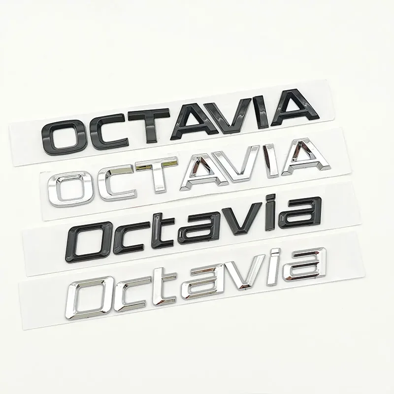 

3D ABS Self Adhesive Chrome Balck Letters Logo Octavia Emblem Car Rear Trunk Sticker Badge Auto Accessories