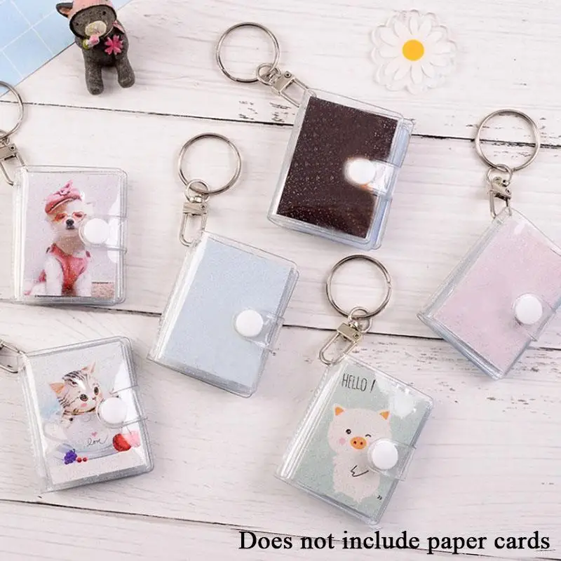 1 Inch Photo Album PVC Sequins Transparent Sticker & Name Card Holder 16 Pockets Photo Holder Business Card Bag Mini Photo Holds