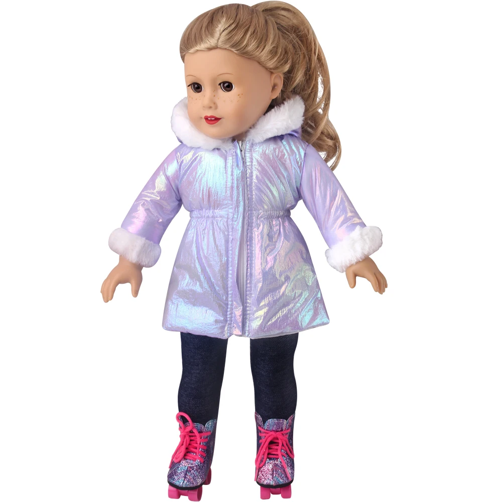 Piumino colorato brillante 43 cm bambole Reborn bambola americana da 18 pollici giocattoli di generazione accessori per vestiti