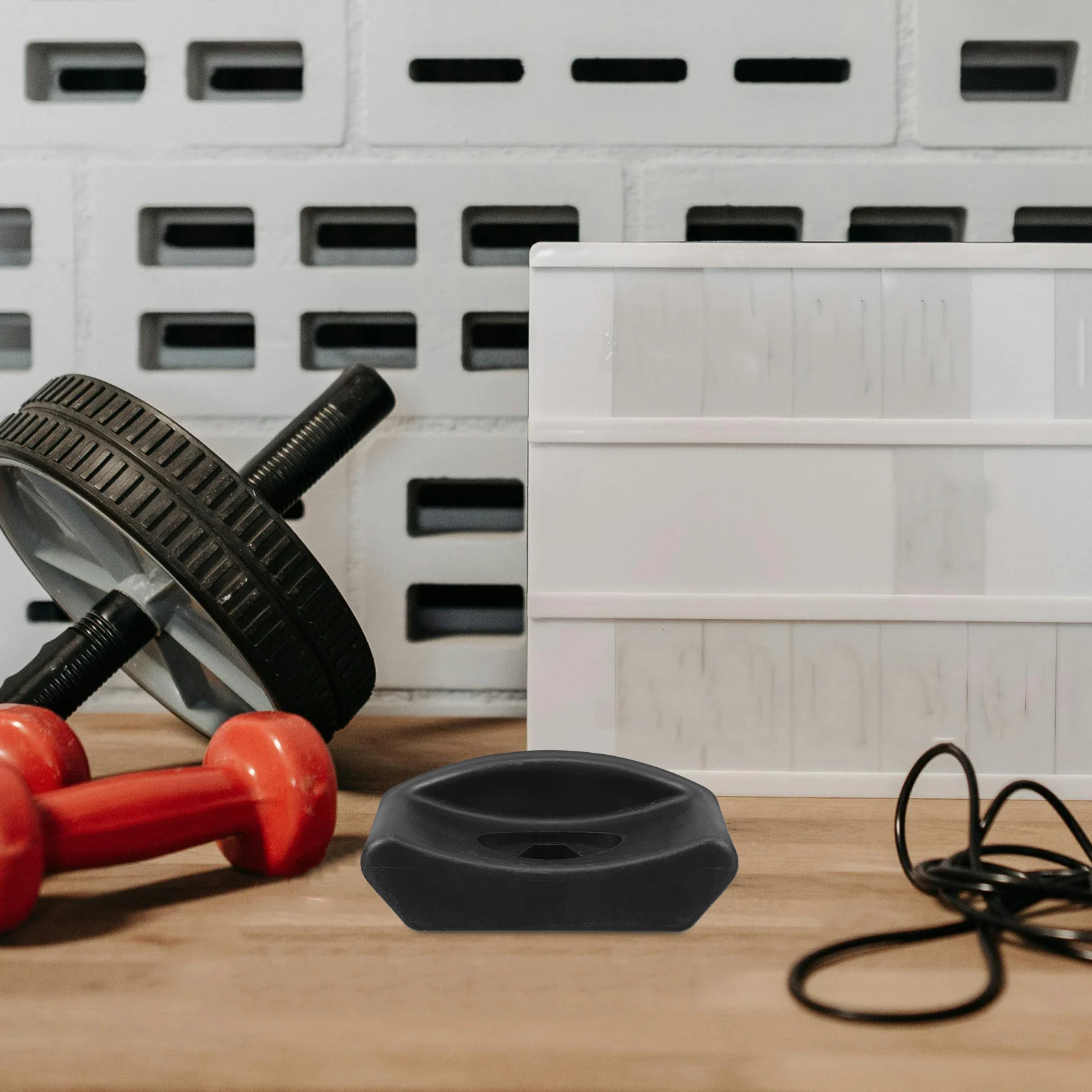 

2 PCS Dumbbell Rack Accessories Barbell Hanger Holder Stand Glue Placement Spacer Storage Rubber Fitness Clamp