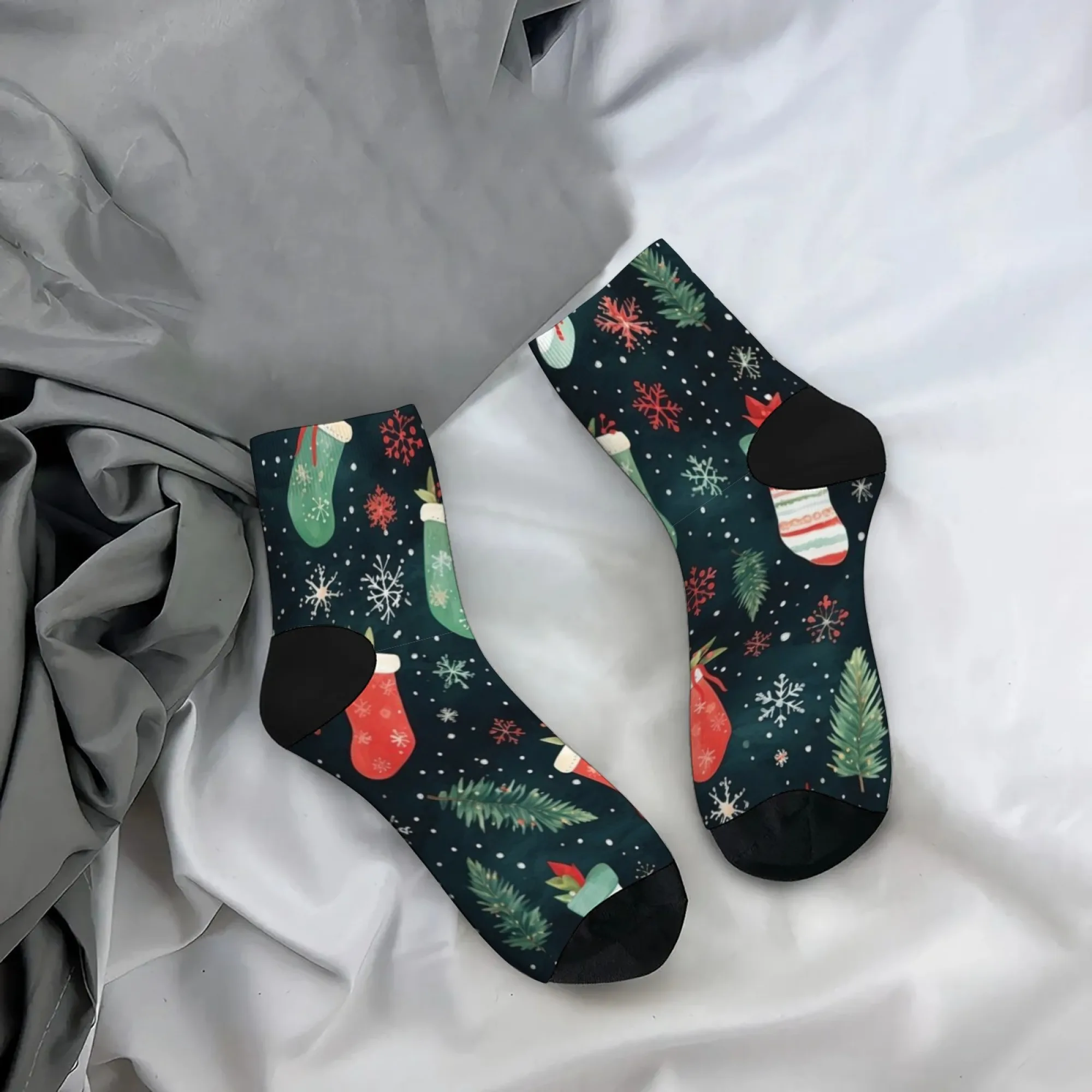 Christmas glove style Short Socks Polyester Blend Comfortable Casual Socks for Women Men Unisex Soft Breathable Lightweight