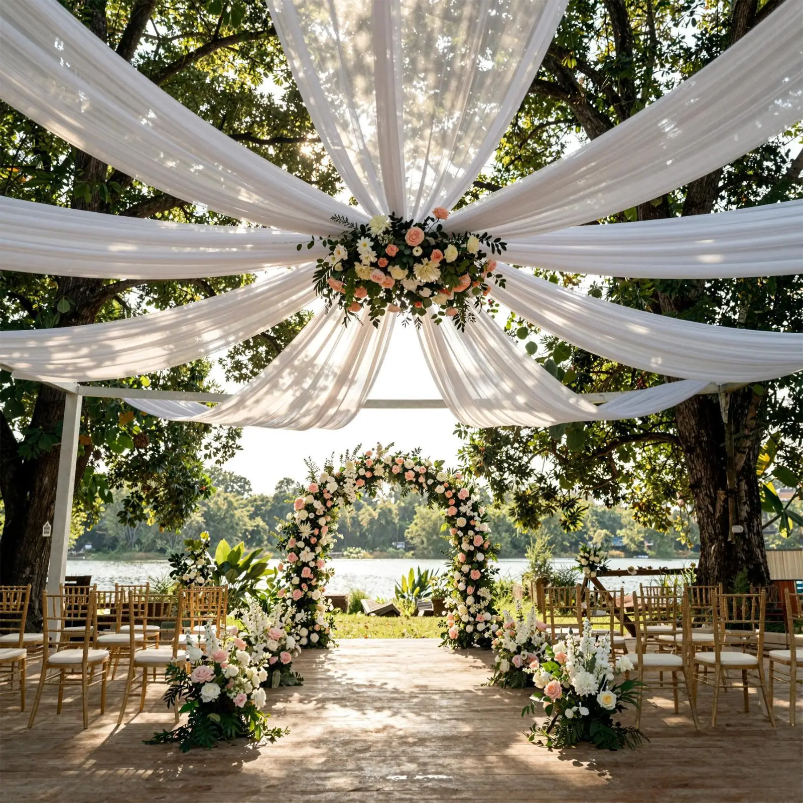 Ceiling Drapes Canopy Ring Stainless Steel Hardware Kit for Wedding Arch Draping and Room Decor