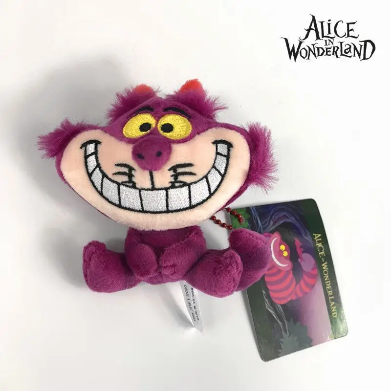 

10Pcs 10CM Disney Alice in Wonderland Cheshire Cat Plush Toys Keychain Kids Xmas Birthday Gift