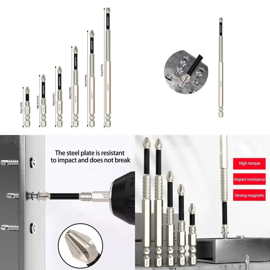 R9UF 6PCS K5 Power Drill Bits แรงกระแทกแม่เหล็กผลกระทบต่อการเจาะไขควงแม่เหล็กแม่เหล็ก