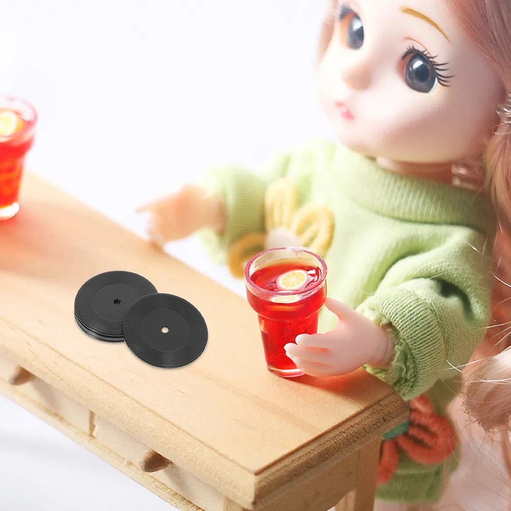 

Набор из 12 миниатюрных виниловых пластинок для декора кукольного домика, украшение для мини-дома, ретро-музыкальная тематика, настольный реквизит, износостойкие, гладкие