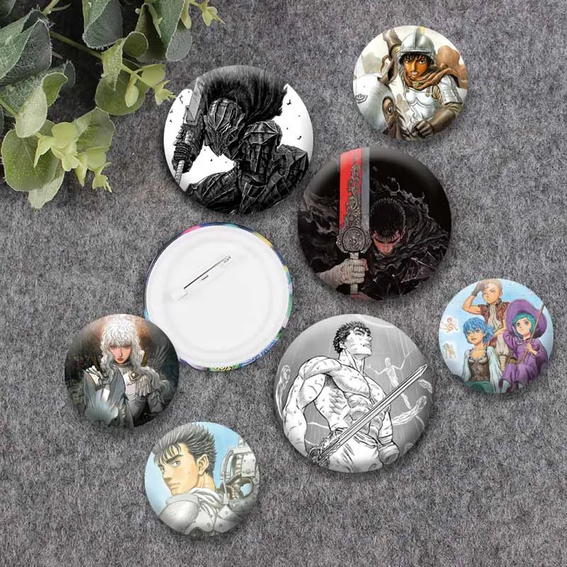 Anime Manga B-Berserk Soft Button Pins Griffith Guts Cartoon Badges Snap-in Lapel Brooch Custom Jewelry Accessories for Hat Bag view 2