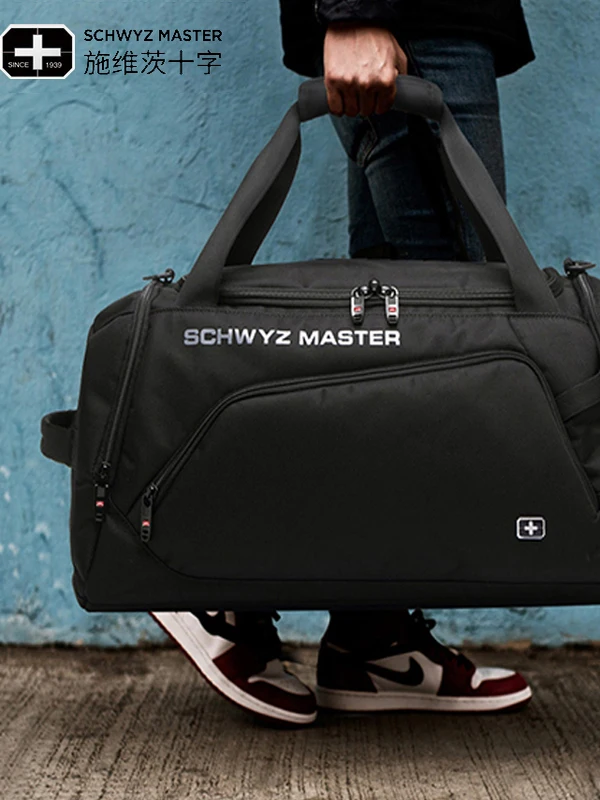 large-capacity-waterproof-travel-bag-men's-briefcase-military-knife-design-fitness-bag-short-trip-bag-durable-polyester-material
