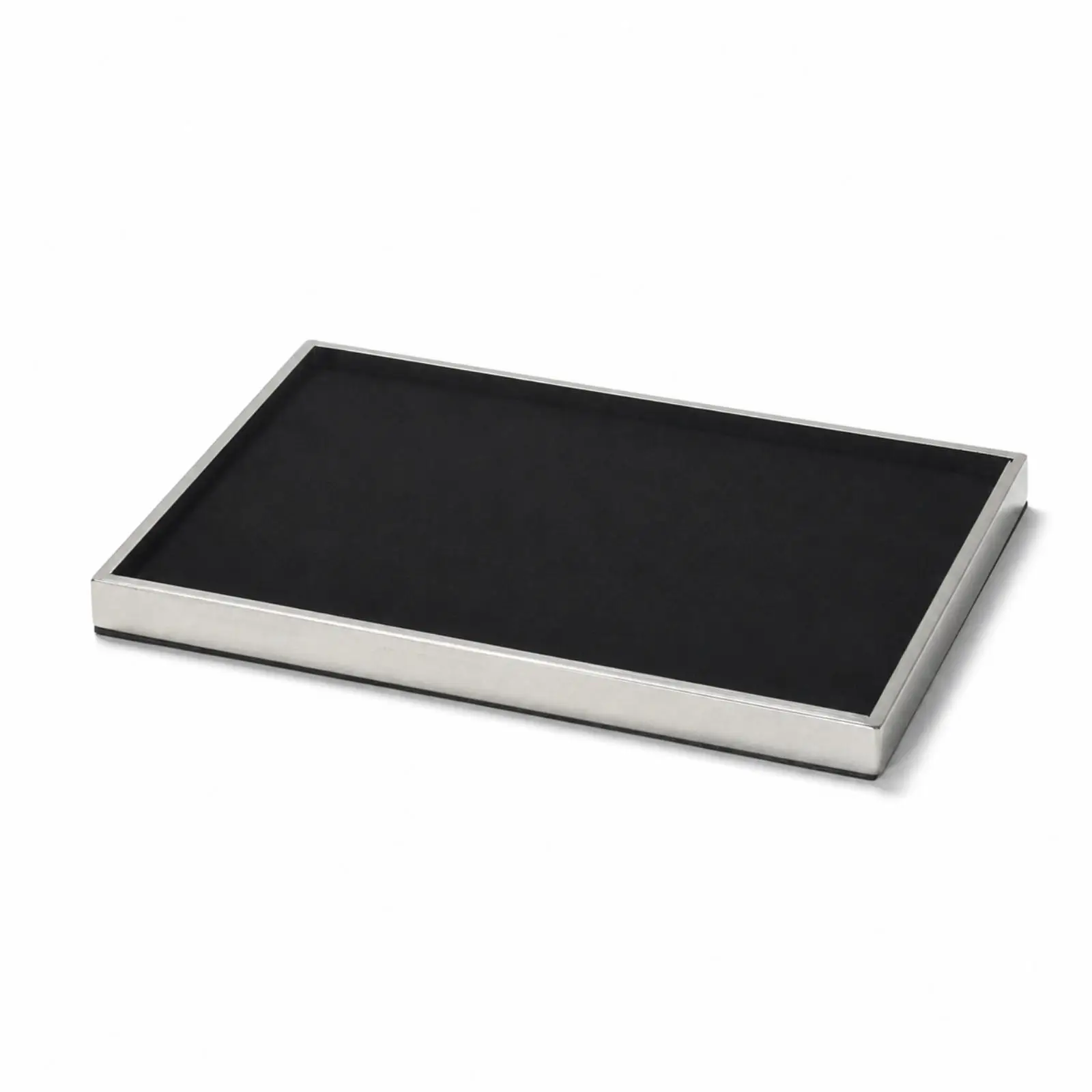 Jewelry Display Tray clothCovered Jewelry Tray with Metal Frame Band Holder Rectangular Easy Access for Jewelers