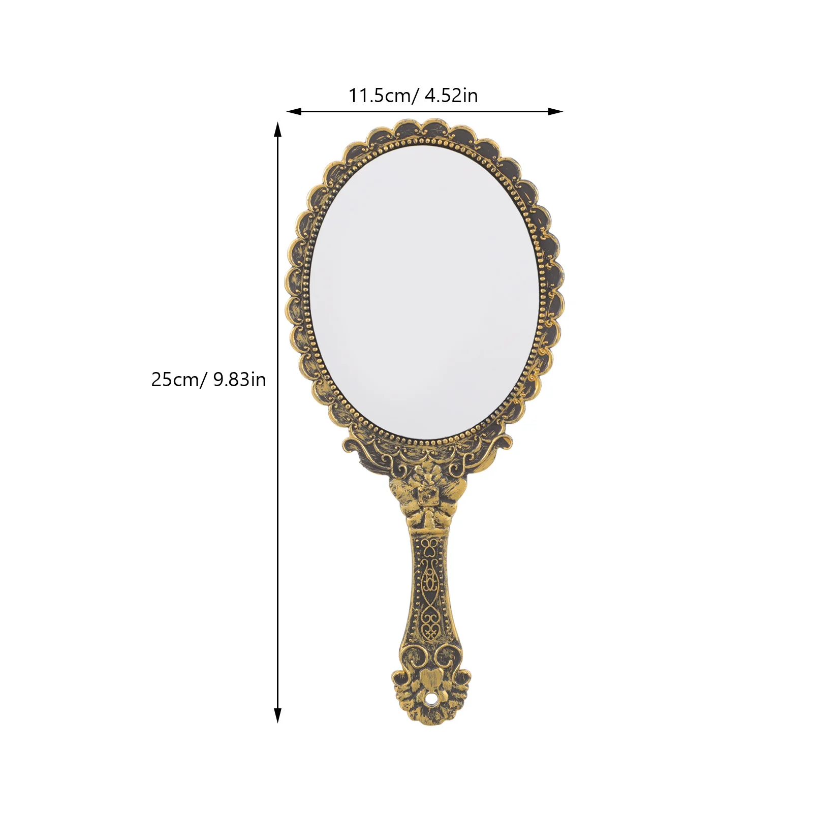 2Pcs Vintage Makeup Mirror Handheld Mirror Portable Lightweight Retro for Home Travel Bronze